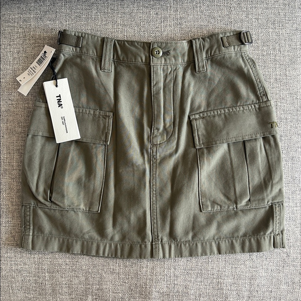 TNA Mini Army Green Cargo Skirt